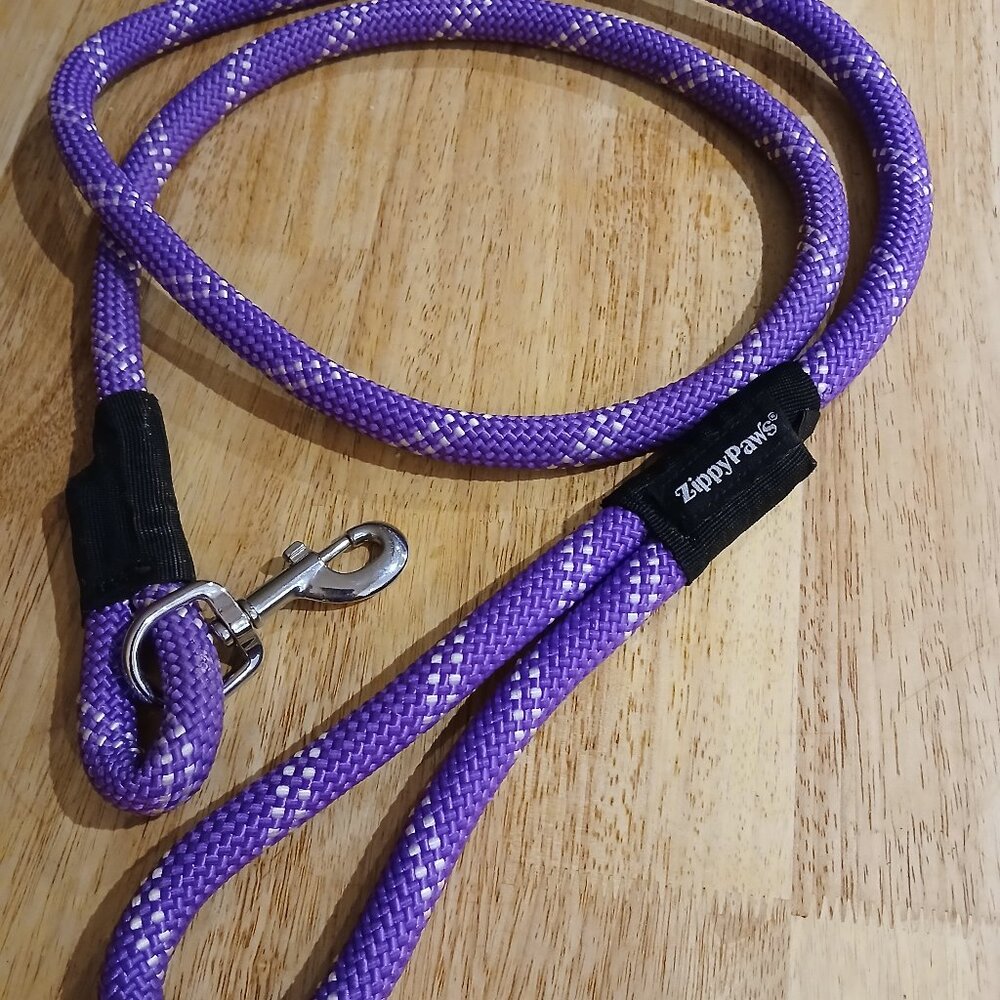 Zippy Paws Climbers Rope Leash Original 6 Ft - Purple Dog Lead